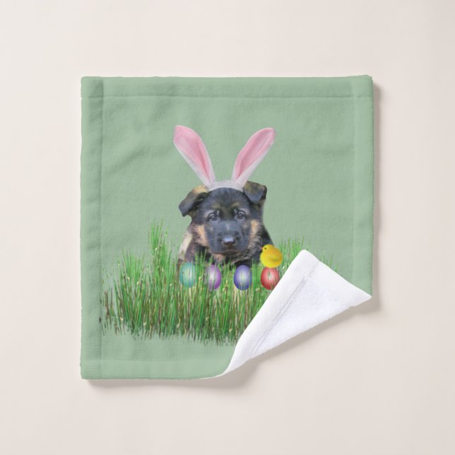 Serviette de visage de chiot de berger allemand de (Gant de toilette)