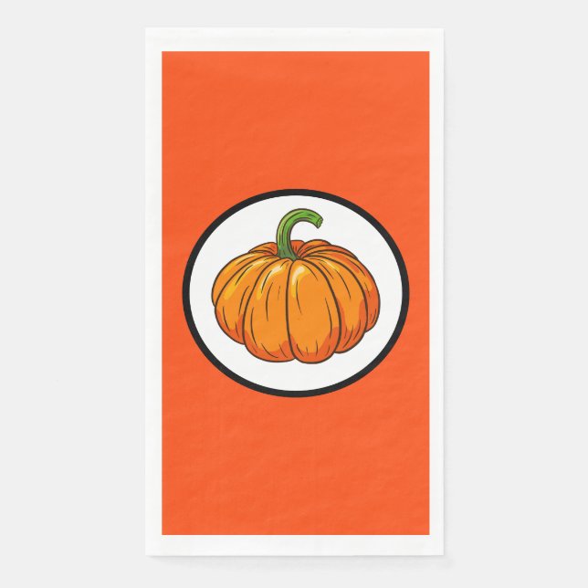 Serviette d'hôte en papier citrouille (Devant)