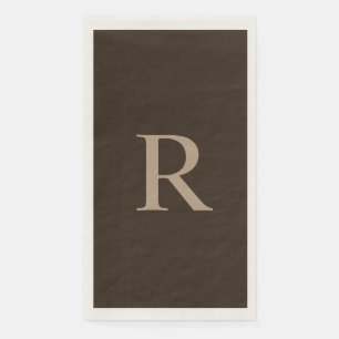 Serviette d'hôte en papier monogramme Brown et bro