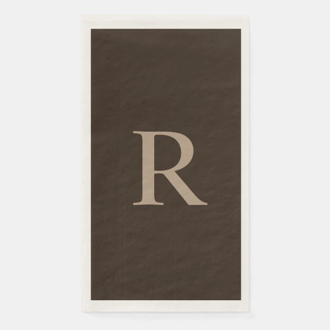 Serviette d'hôte en papier monogramme Brown et bro (Devant)