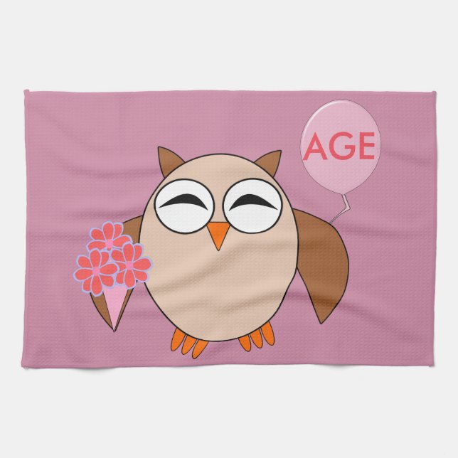 Serviette d'oiseau d'anniversaire sur mesure (Horizontal)