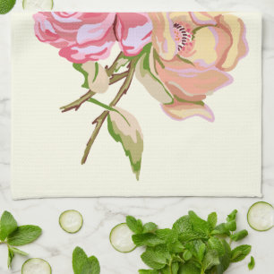 Serviette double Rose en ivoire de 16 po x 24 po