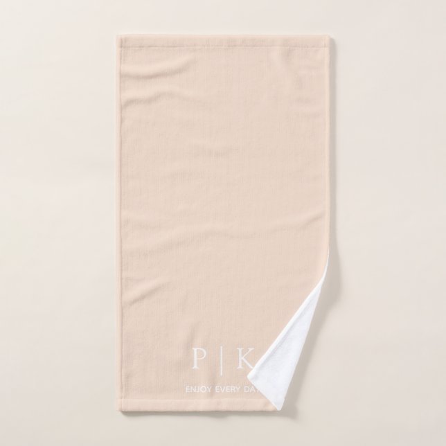 Serviette Douce Monogramme Nom Personnalisé (Serviette à main)