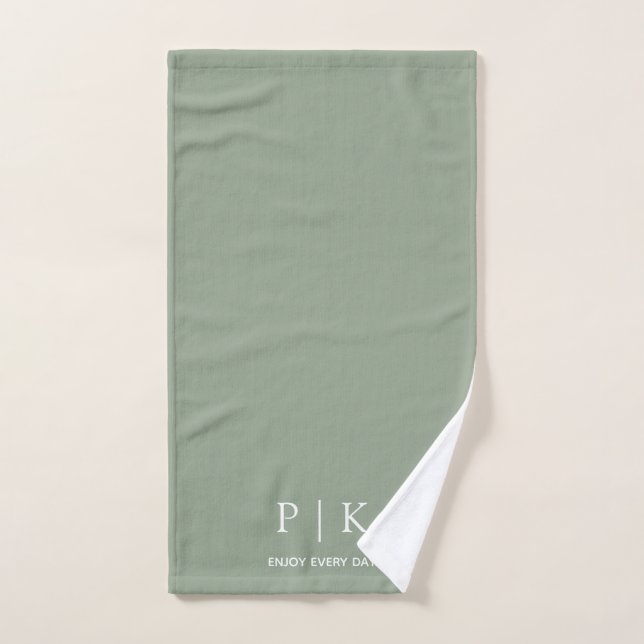 Serviette Douce Monogramme Nom Personnalisé (Serviette à main)