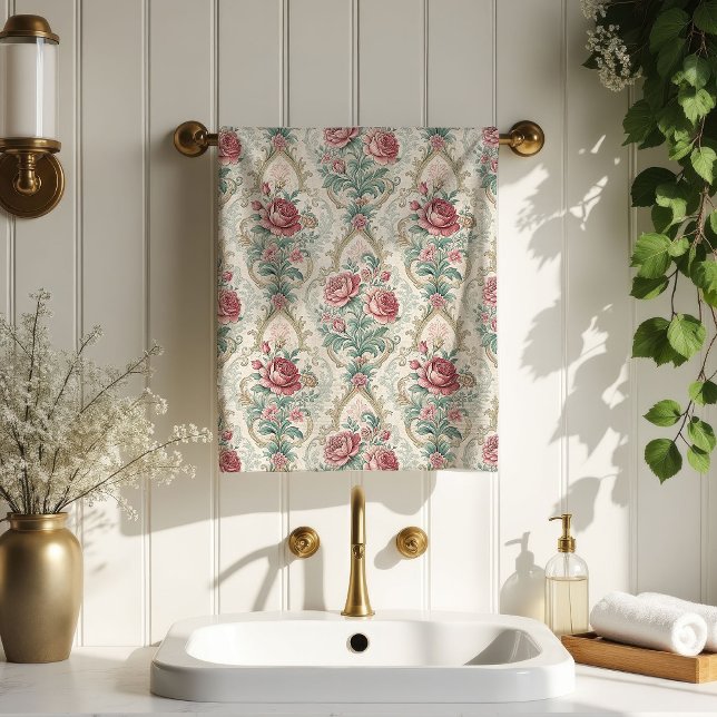 Serviette Douce Pastel Damassé Victorien Accent de (Soft Pastel Towel Victorian Damask Bath Accent)