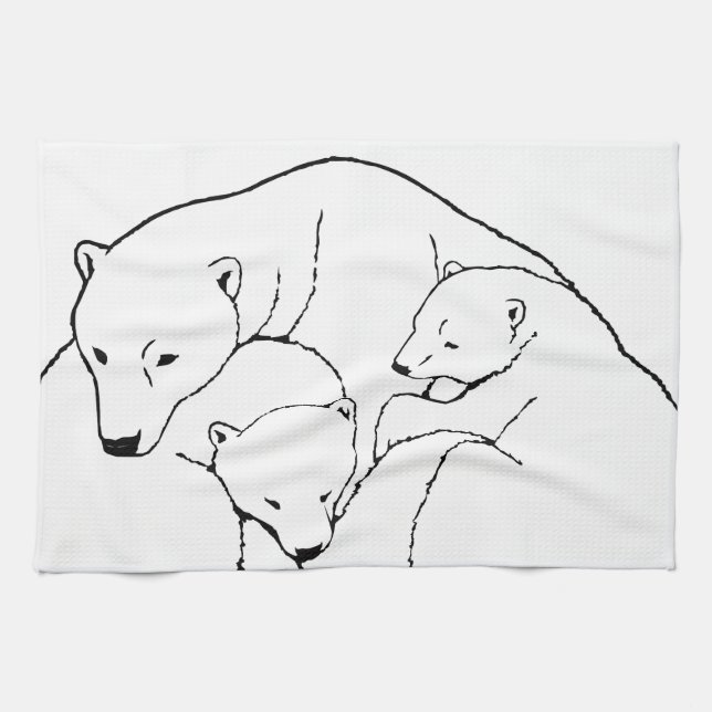 Serviette d'ours polaire Mère & Cubs Porter Servie (Horizontal)