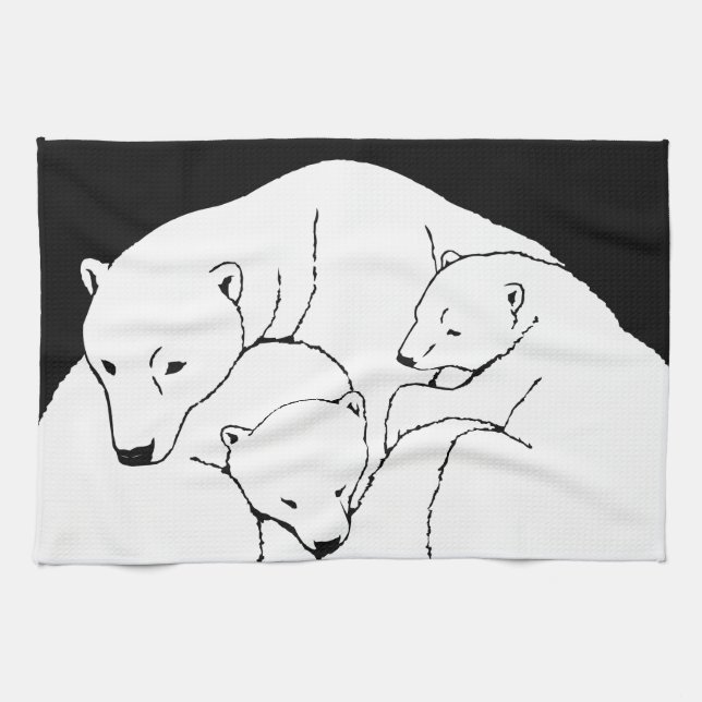 Serviette d'ours polaire Mère & Cubs Porter Servie (Horizontal)