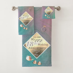 Serviette du 18e anniversaire du Mariage