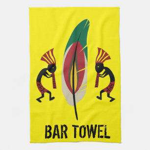 Serviette du bar Kokopelli en plumes amérindiennes