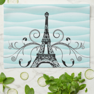 Serviette Eiffel turquoise Cuisine Flourisante Ser