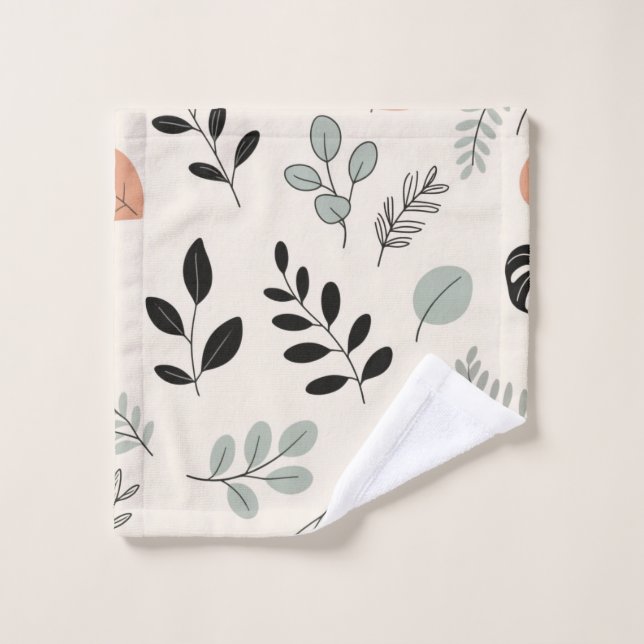 Serviette en Art de Feuille à Trait Fin – Confort  (Gant de toilette)