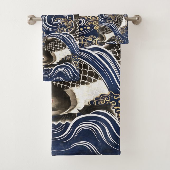Serviette en carpes japonaises (En situation)