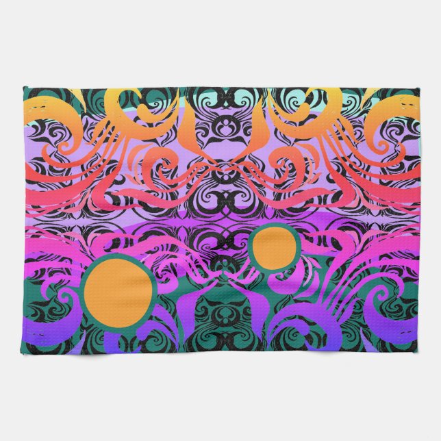 Serviette en damas alien exotique (Horizontal)