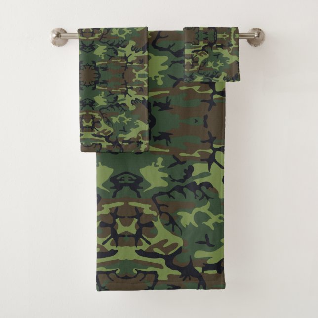 serviette en lots camouflage vert (En situation)