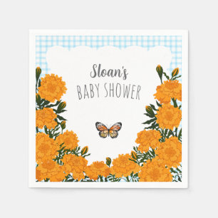 Serviette En Papier 002 Cerulean Souci Monarque Gingham Baby Shower