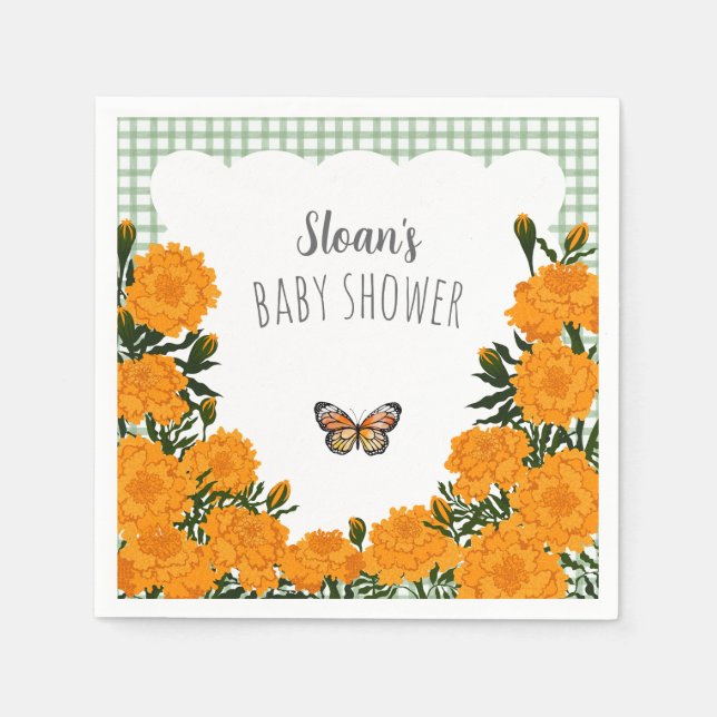 Serviette En Papier 019 Forest Souci Monarch Gingham Baby Shower (Devant)
