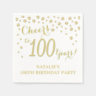 Serviette En Papier 100e anniversaire de la fête du Diamant blanc et