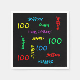 Serviette En Papier 100e anniversaire de la fête Nom de la répétiti
