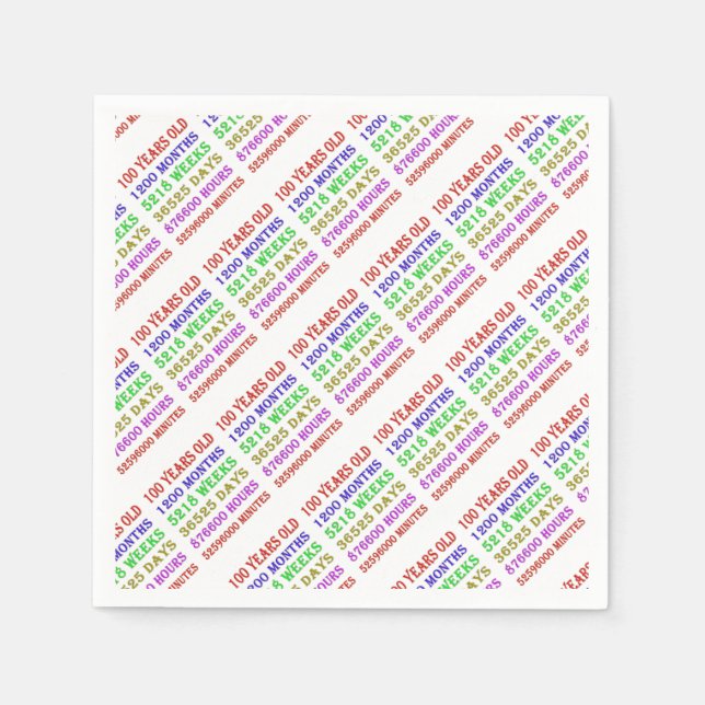 Serviette En Papier 100e anniversaire Jalons (Devant)