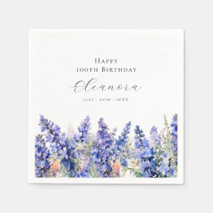 Serviette En Papier 100e anniversaire Juillet Fleur de naissance Larks