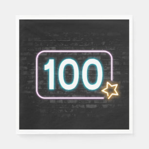 Serviette En Papier 100e anniversaire Neon Connexion Brick