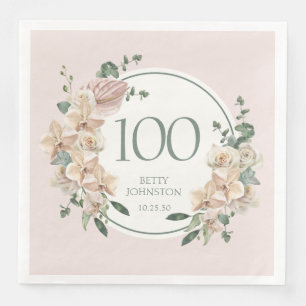 Serviette En Papier 100e anniversaire Tropical Floral