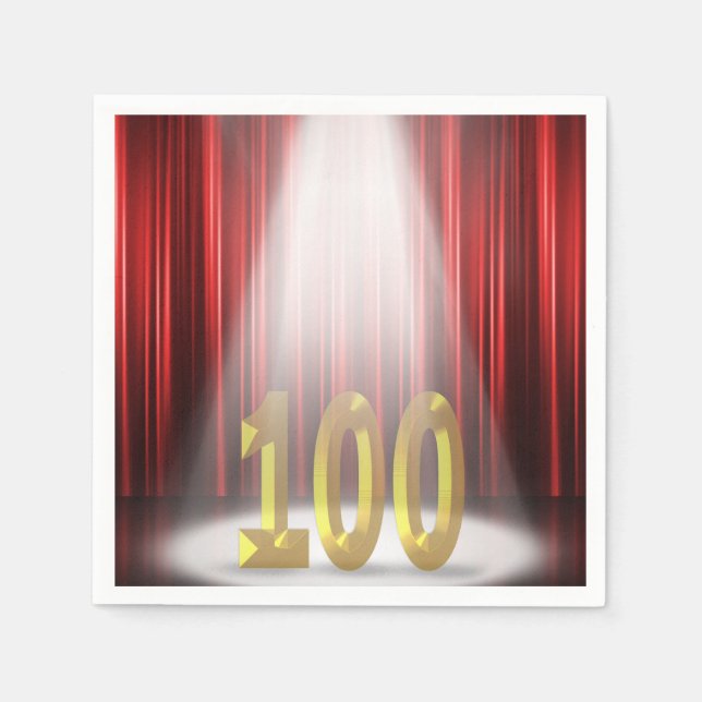 Serviette En Papier 100ème anniversaire sous les projecteurs sur scène (Devant)