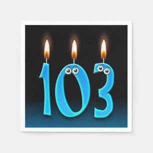 Serviette En Papier 103e anniversaire bougie avec globes oculaires