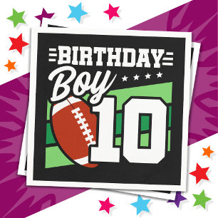 Serviette En Papier 10 ans de la fête de football thème 10e anniversai