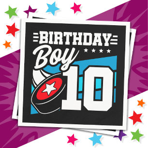 Serviette En Papier 10 ans de la fête de hockey thème 10e anniversaire