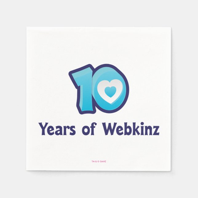 Serviette En Papier 10 ans de Webkinz Logo (Devant)