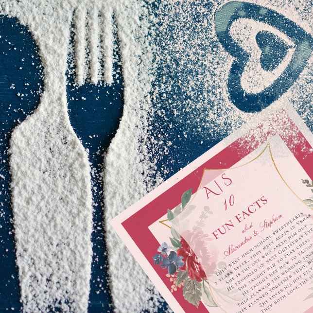 Serviette En Papier 10 Faits amusants Nouveaux mariés Couple Magenta R (Créateur téléchargé)