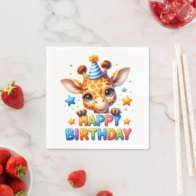 Serviette En Papier #10 Joyeux Anniversaire (En situation)