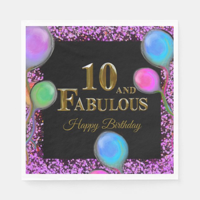 Serviette En Papier 10e anniversaire  (Devant)