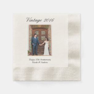 Serviette En Papier 10e Anniversaire de Mariage Photo Personnalisée