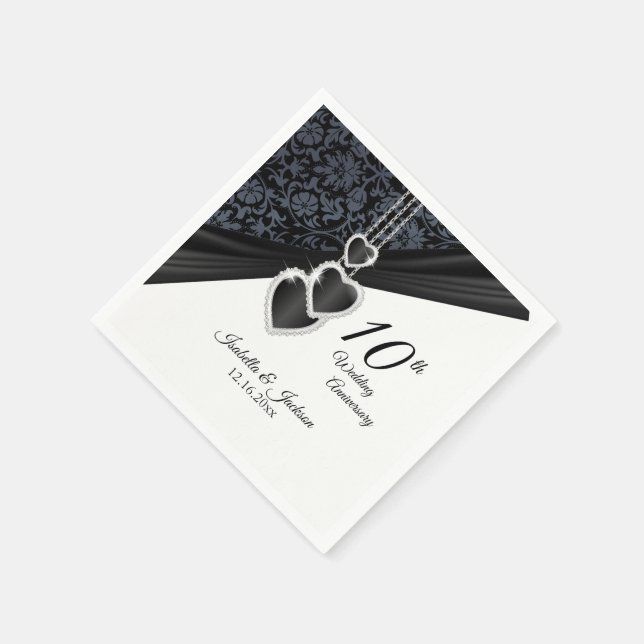 Serviette En Papier 10e anniversaire du Mariage Onyx (Coin)