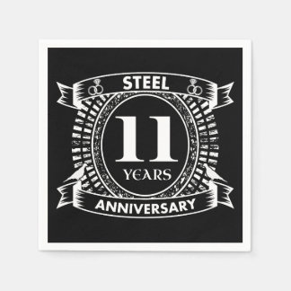 Serviette En Papier 11E anniversaire du mariage acier