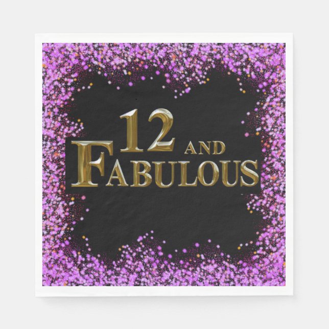 Serviette En Papier 12e anniversaire  (Devant)