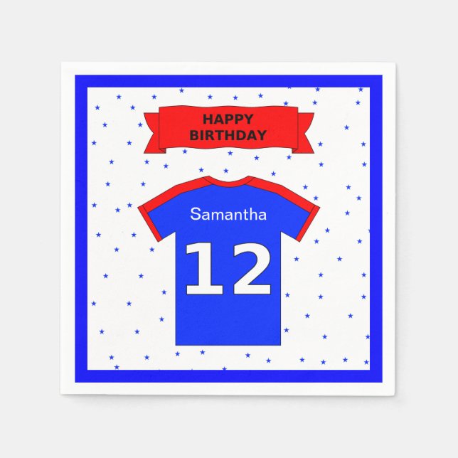 Serviette En Papier 12e anniversaire nom personnalisé (Devant)