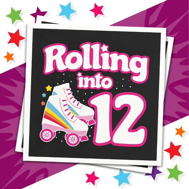 Serviette En Papier 12e anniversaire Roller Patinage 12 ans (Créateur téléchargé)