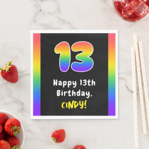 Serviette En Papier 13e anniversaire : Rainbow Spectrum # 13, Nom pers