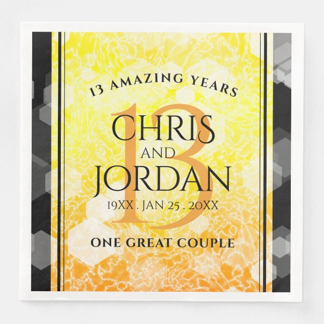 Serviette En Papier 13ème anniversaire Mariage de la Citrine (Devant)
