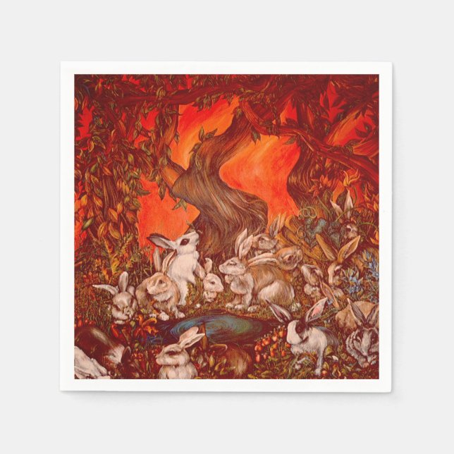 Serviette En Papier 16 lapins (Devant)