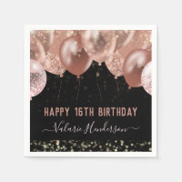 16e anniversaire Ballons roses