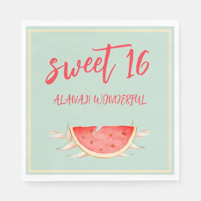 Serviette En Papier 16e anniversaire tropical hawaïen (Devant)