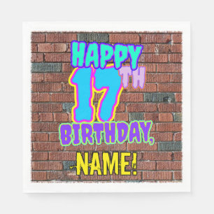 Serviette En Papier 17e anniversaire ~ Amusant, Graffiti urbain inspir