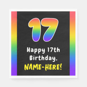 Serviette En Papier 17e anniversaire : Rainbow Spectrum # 17, Nom pers