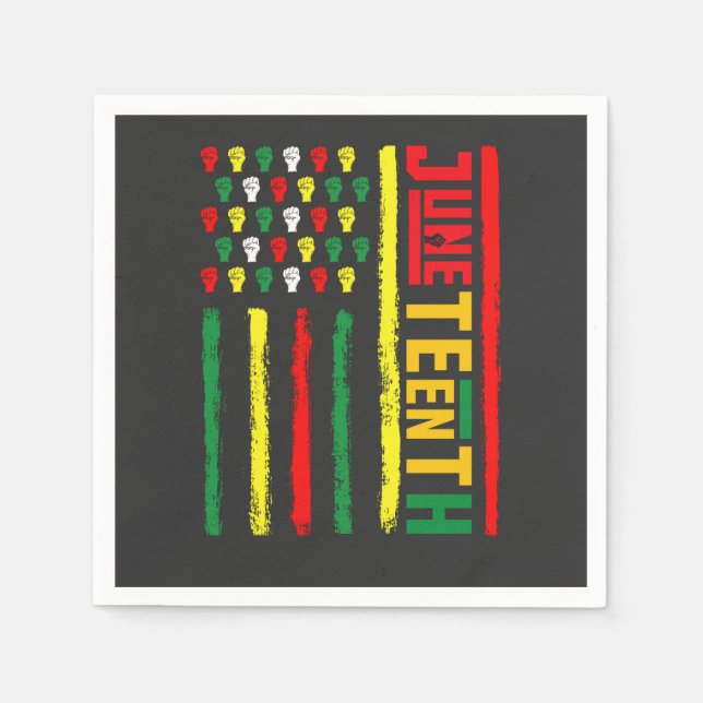 Serviette En Papier 1865 : 1865 : Drapeau célébrant la liberté noire (Devant)