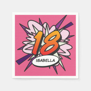Serviette En Papier 18 Anniversaire Amusant Livre De Bande Dessinée Ré