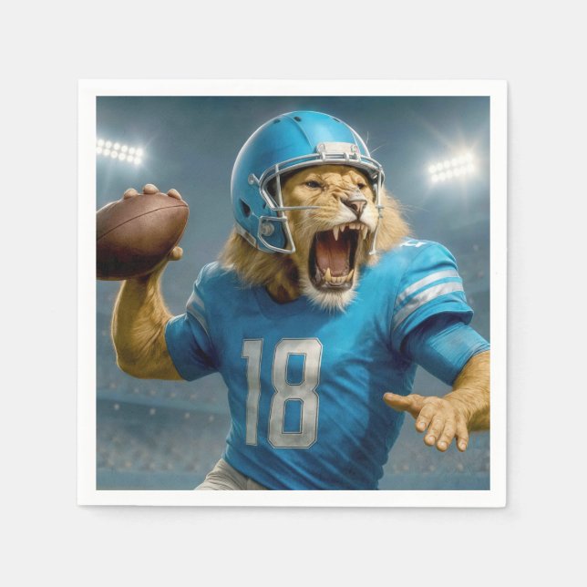 Serviette En Papier #18 Joueur de football Lion (Devant)